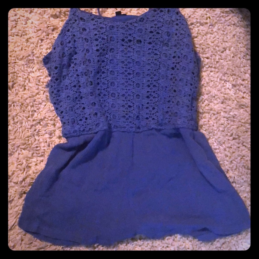 Royal blue spaghetti strap romper
